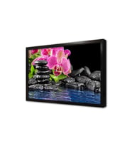 Spa Taşları ve Orkide Çerçeveli Mdf Tablo