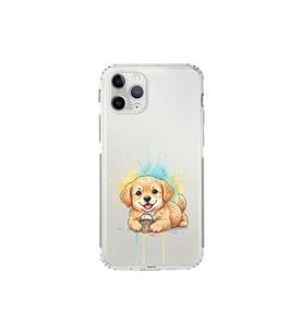 iPhone 11 Pro ile Uyumlu Splash Köpek Tasarımlı Şeffaf Silikon Kılıf