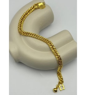 22K Altın Kaplama Yaldızlı Zincir Bileklik Küçük Boy - 25-22k13 (Gold)