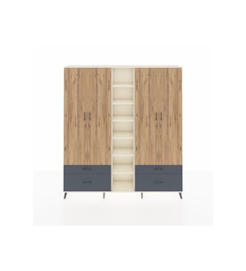 Arges Dolap 12 Raflı 4 Çekmeceli 2 Askılı 220x30x243 Aytaşı-Çam/Antrasit