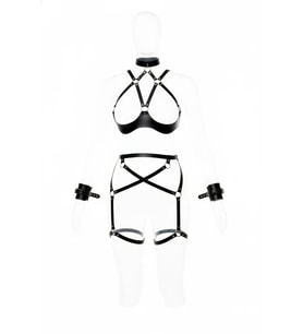 Mulvxbrf Brf02 Siyah Harness Takım Deri Jartiyerli Boyunluk Detaylı - Brf1189 (Mulvix)