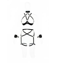 Mulvxbrf Brf02 Siyah Harness Takım Deri Jartiyerli Boyunluk Detaylı - Brf1189 (Mulvix)
