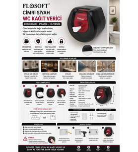 Flosoft Cimri Siyah Wc Kağıt Verici