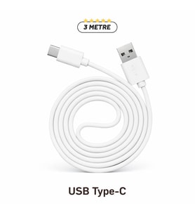 Uzun 3 Metre USB-C Kablo Esnek, Sağlam ve Uzun Ömürlü Type-C Kablo