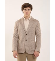 Camel Erkek Slim Fit Desenli Casual Mono Yaka Ceket