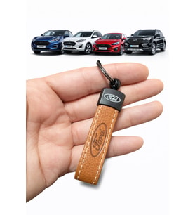 Ford Ve Logolu Anahtarlık SUNİ Deri (KAHVERENGİ) (Standart)