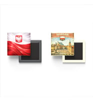 Buzdolap Magnetleri - Polonya Bayrağı ve Varşova Retro Tema - 2'li Set Magneti