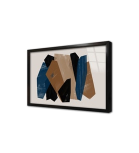 Dekoratif Geometrik Desenler Çerçeveli Cam Tablo
