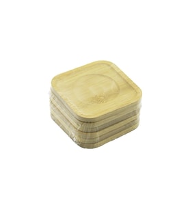 KARE= 9.7 X 9.7CM 6PCS BAMBU - AHŞAP ÇAY TABAK (5680)