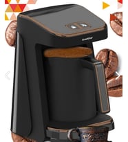 GoldStar Geniş Hazneli BPA Free Özellikli 5 Kişilik Türk Kahve Makinesi Siyah VEYA Gold ST-7345