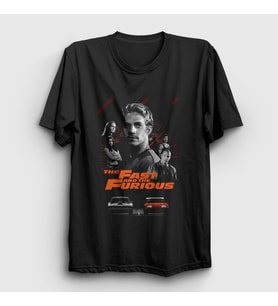 Presmono Unisex Siyah Paul Walker Fast And Furious Hızlı Ve Öfkeli T-Shirt 433883tt