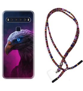 TCL 10L 10 Plus 10SE 20E 20SE 30 L7 Kılıf Boyun Asklı Rasta Silikon Kartal 1622
