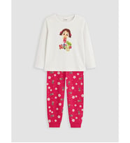LCW Kids Pembe Niloya Baskılı Kız Çocuk Pijama Takımı