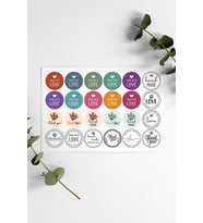 Renkli Kalpli Thank You Teşekkür Stickers Çıkartma PYTKSTK072