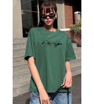 Unisex Michelangelo Baskılı T-shirt (Yeşil)