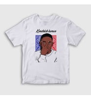 Presmono Unisex Çocuk Beyaz Poster Kendrick Lamar T-Shirt 369219tt