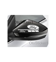 Ford İçin Uyumlu Aksesuar Oto Ayna Sticker Sağ-Sol 2 Adet Beyaz 16*5 Cm