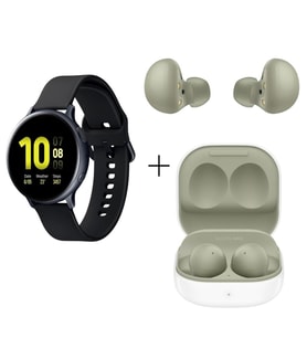 TWS Watch Active 2 44mm Aluminyum Mat Siyah ve  Buds 2 Yeşil İthalatçı Garantili