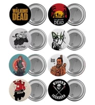 The Walking Dead Çanta Rozeti Seti 8 Adet En Büyük Boy 5.8cm İğneli Broş