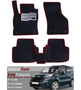 FİAT FİORİNO KOLTUKLU (2021-2025) Uyumlu EVA Paspas Tam Set–Araca Özel,Su Geçirmez