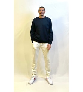Erkek Bisiklet Yaka Rahat Kalıp 3 iplik Kalın Sweatshirt SPR24SW-36 (Siyah)