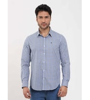Mavi Erkek Slim Fit Puantiyeli Brent Düğmeli Yaka Uzun Kol Gömlek