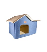 Yumuşak Ekose Kedi ve Köpek Cabin Kulübe Yatak 35x60x40 cm