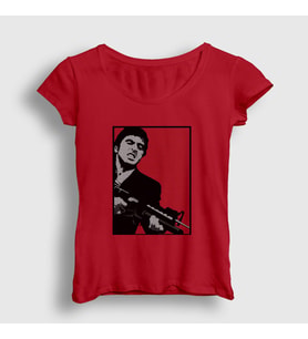 Presmono Kadın Kırmızı Fire Film Scarface T-Shirt 250773tt