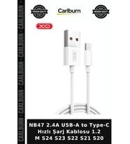 NB47 2.4A USB-A to Type-C Hızlı Şarj Kablosu 1.2 M S24 S23 S22 S21 S20 Telefon Detayı Mobil Donanım
