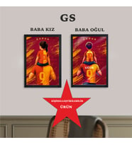 TARAFTAR KİŞİYE ÖZEL BABA KIZ BABA OĞUL RESİM ÇERÇEVESİ 20*30 (Kırmızı-Sarı-Geçişli)