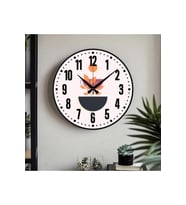Dekoratif Türkçe Rakamlı UV Baskılı Duvar Saati (Sessiz) Akar Mekanizma 40CM Metal Akrep Yelkovan