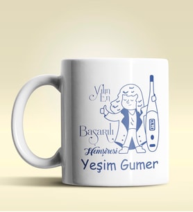 Kişiye Özel Yılın En Başarılı Hemşiresi (Bayan) Temalı Beyaz Kupa