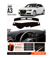 e-biz AUDİ A3 (2013-2020) Uyumlu Torpido Koruma, Torpido Örtüsü, Torpido Kılıfı - Siyah-Kahverengi - AU007