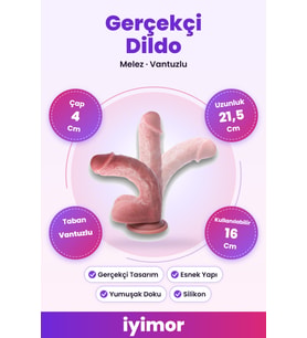 21,5 Cm Ultra Gerçekçi Melez Vantuzlu Dildo Penis – iyimor