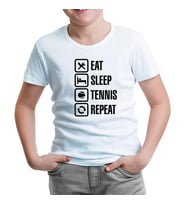 Tenis - Eat Sleep Tennis Beyaz Çocuk Tshirt