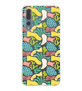 Huawei P20 Pro ile Uyumlu 1mm Kapak Memphis Desen Tasarımlı Şeffaf Silikon Kılıf