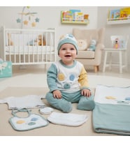 GAYE BEBE AYICIK KULAK DETAYLI 0-3 AY 10 LU HASTANE ÇIKIŞ ZIBIN TAKIMI (Ebru Mavi)