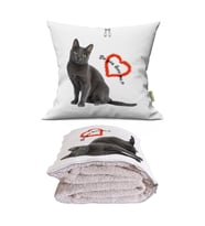 Sevimli Kedi Desenli Opsiyonel Yastık İçinde Tv Battaniyesi 110x170cm