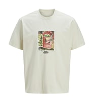 Jack & Jones 12273494 Jorparos Graphic Front Tee Ss Crew Ekru