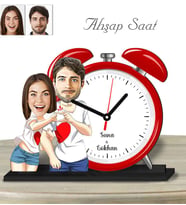 Kişiye Özel Ahşap Saat-Sevgililer Günü Hediyesi Sevgili Model-9