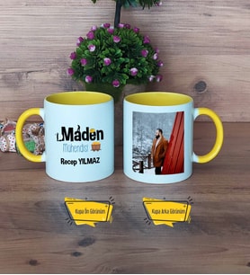 Maden Mühendisi Kupa Bardak Sarı Fotoğraflı Mühendisler Günü Hediyesi