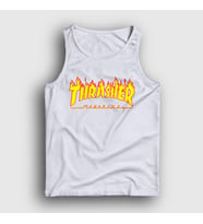 Presmono Unisex Beyaz Logo Thrasher Atlet 277683tt (Beyaz)
