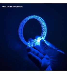 Mi Led Işıklı Baskı Yapılabilen Pilli Bileklik Bilezik 1,5 cm Genişlik