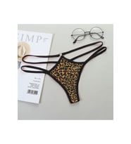 Leopar Desenli Fantazi Iç Giyim Kadın Fantezi String (Siyah)