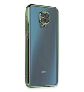 Newface Xiaomi Redmi Note 9 Pro Kılıf Razer Lensli Silikon - Yeşil