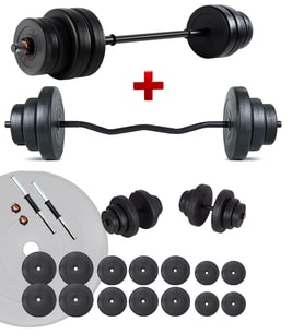 Ecgspor 88 KG Z BAR Halter Seti ve Dambıl Seti Ağırlık Fitness Seti