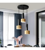 Rsylight Retro Metal Rustik Siyah Gold 3 Lü Dekoratif Sarkıt Avize Çap:30 Cm