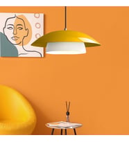 Stark Sarı Metal Large Avize Salon Mutfak Endüstriyel Sarkıt Otel Cafe Aydınlatma (Sarı-Beyaz)