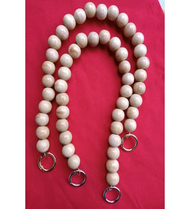 2 Adet 40cm Ahşap Cilalı Çanta Sapı - Çanta Askısı - Yaylı Kancalı