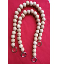 2 Adet 40cm Ahşap Cilalı Çanta Sapı - Çanta Askısı - Yaylı Kancalı